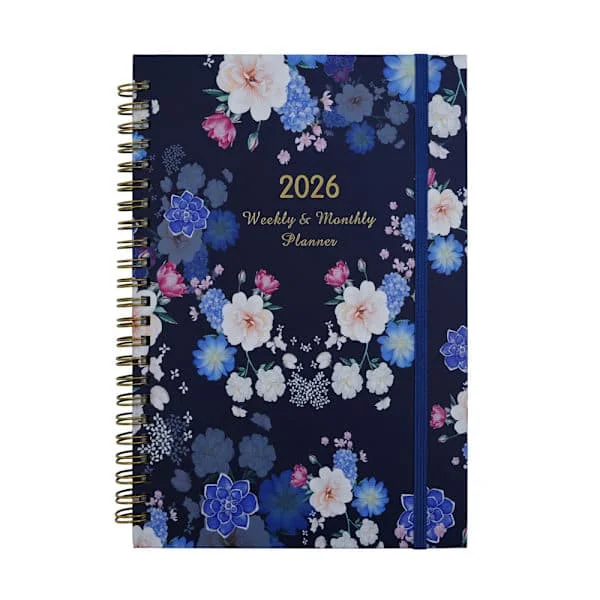 2026 Kalender 12-månedersplanlegger, personlig organisator med månedlige mål, gjøremålslister, vane-tracker B B