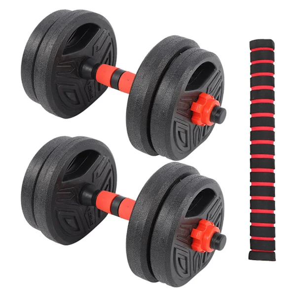 Rundhet Manual Hantel Hjemmetrening Treningsutstyr 10kg Sett med 40cm Koblingsstang