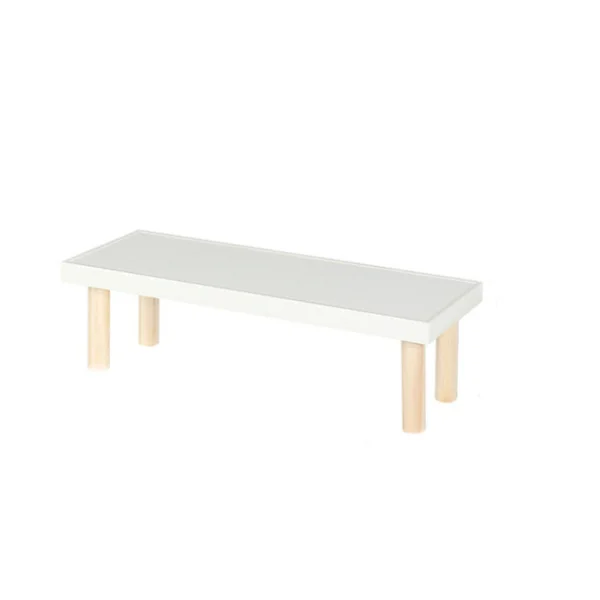 Blomställ för skrivbord, Hylla för skrivbord, Fönsterförvaring i trä (Stor rektangulär 36,5*12*10,7cm)