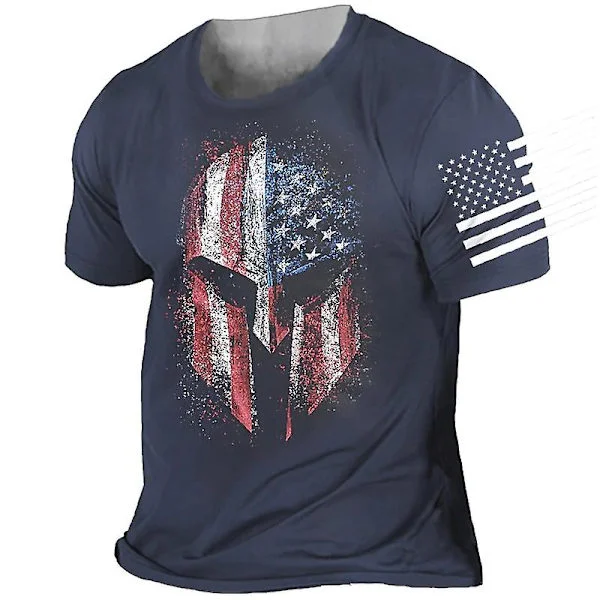Vintage T-shirts för män 3d Vinking printed Street Retro Sparta Kortärmade Hip Hop-tröjor Oversized t-shirt Man Lösa kläder Z