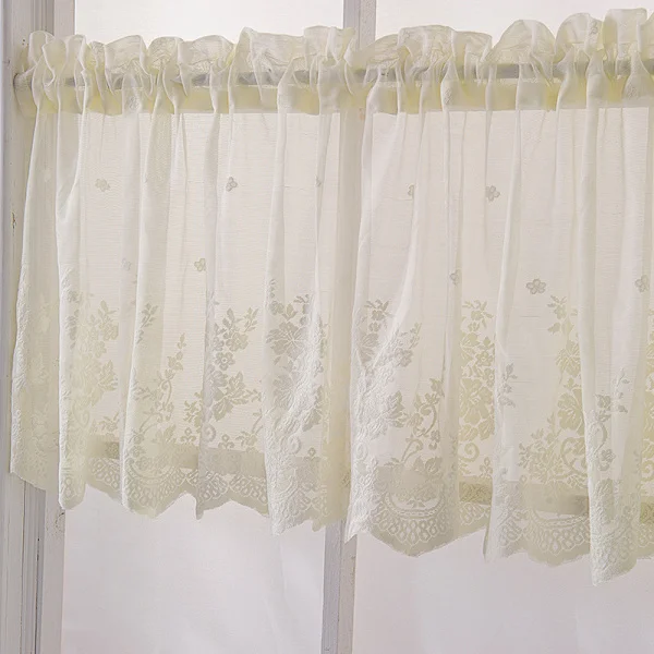 Elegant Lace Curtain for Kitchen: Short Cafe Curtain Valance