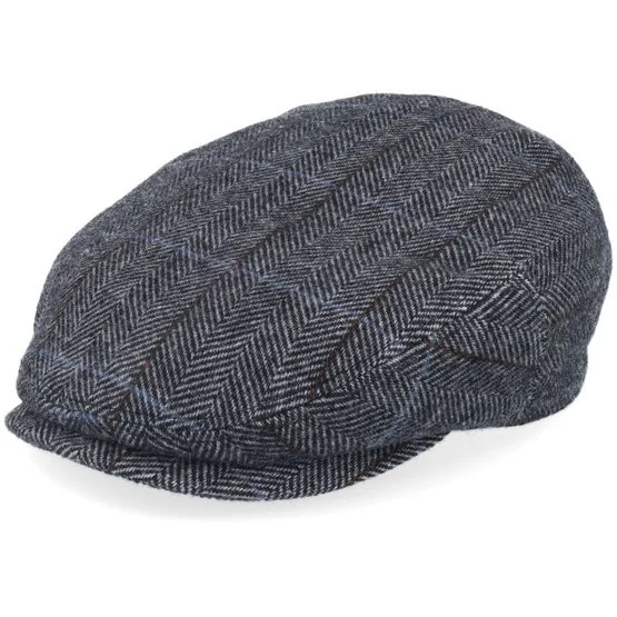 Stetson - Grå flatcap Caps - Kent Wool Charcoal Flatcap @ Hatstore