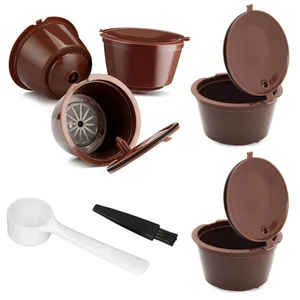 Gjenbrukbare Kaffekapsler Dolce Gusto, 5-pakning brun
