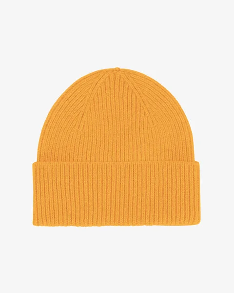 Merino Wool Beanie - Burned Yellow - Female - One Size - Sustainable material - Ethical production