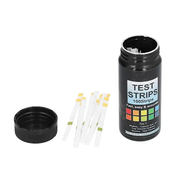 Pool Test Strips 7 i 1 Multifunktionel Kolorimetrisk Analyse 100 Strips Nøjagtige PH Hårdhed Total Alkali Test Strips