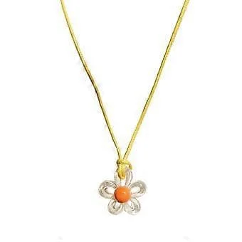 Blomsterhänge Halsband Rephalsband Tygmaterial Fest Smycken Hals Smycken Litet Blomsterhänge Halsband för Flickor (Beige)