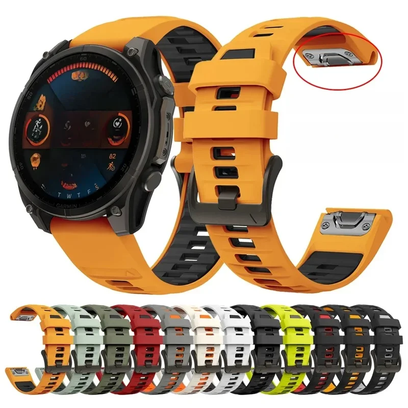 AliExpress - Bracelet en Silicone QuickFit 22mm 26mm pour Garmin Fenix 8 E 7X 7 6 6XPro 5 5XPlus/Epix Pro Gen 2 51mm 47mm 1:1 bracelets de montre