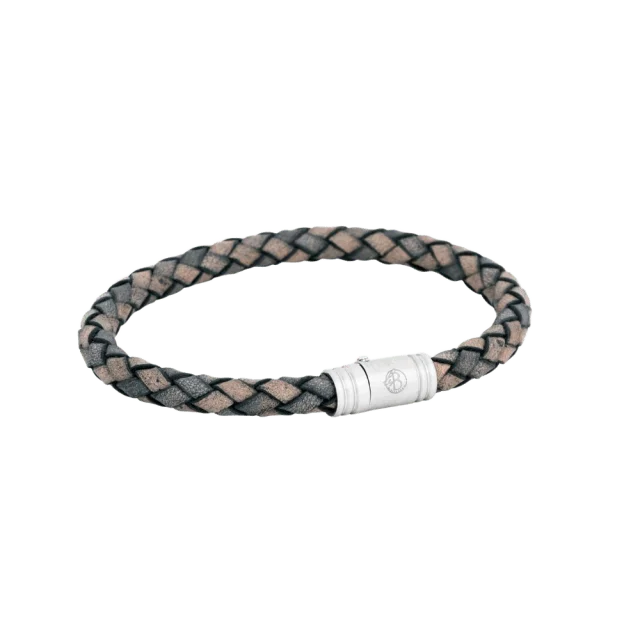 by BILLGREN Lionel Läderarmband Armband Herr Grå 21cm