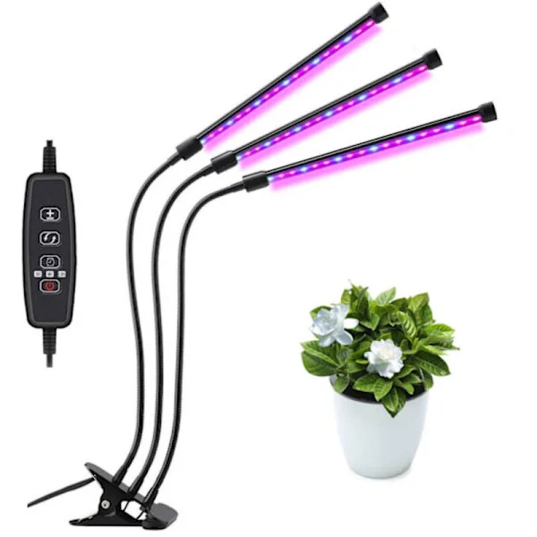 Plantegrowlight, fuldspektret LED-growlight med 60 LED'er, 3-niveau timer, flerfarvet