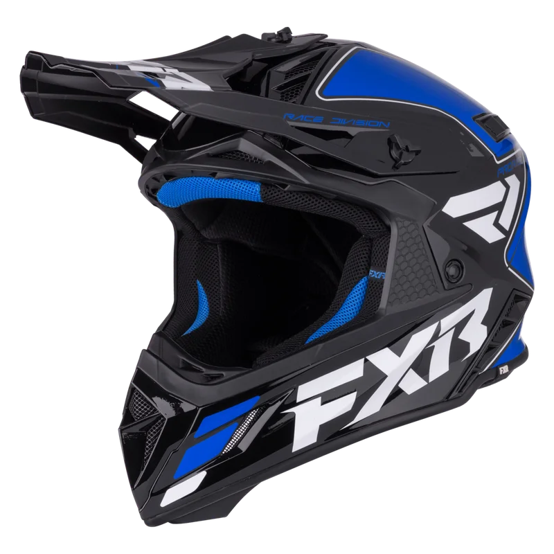 Cască Motocross FXR Helium 26 albastru/alb XXL