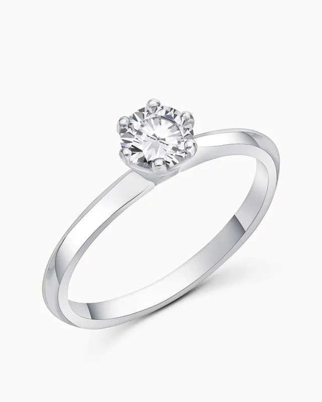 Solitairering Sara 18K Hvidguld - Forlovelsesringe & Vielsesringe hos Vanbruun