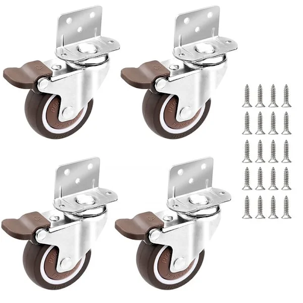 4 pcs. Wheels - 25mm for Furniture Small Swivel Casters with Brake-FF-
