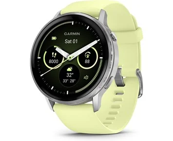 Garmin-Venu 4 - 45 mm, Smartwatch, Silver W/ Citron Band-Stilig treningsklokke med avansert helsesporing -Personal training-Smartklokker fra Garmin