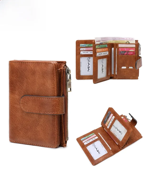 AliExpress - Retro FashionWomen's Wallet RFID Anti-Diebstahl Short Trifold Large Capacity Card Holder Coin Purse ID Card Credit Card HolderWallet
