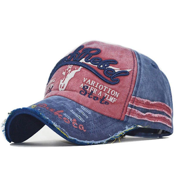 High-Quality Washed Cotton Cap with Embroidered Bull Head, Shading Cap, Baseball Cap