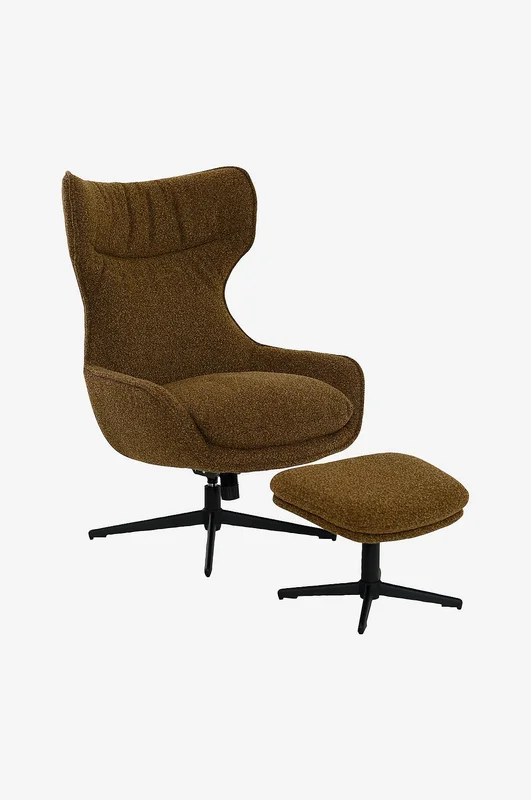 Nordic Furniture Group - Lænestol med skammel Aegis - Brun - Lænestole - Fra Homeroom