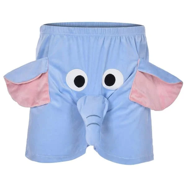 Retro Shortsit Miehille Mikrokuitu Bokserit, Hauskat Elefanttikuvioiset Alushousut, Lahjoja Miehille, Sininen 3XL{HW}