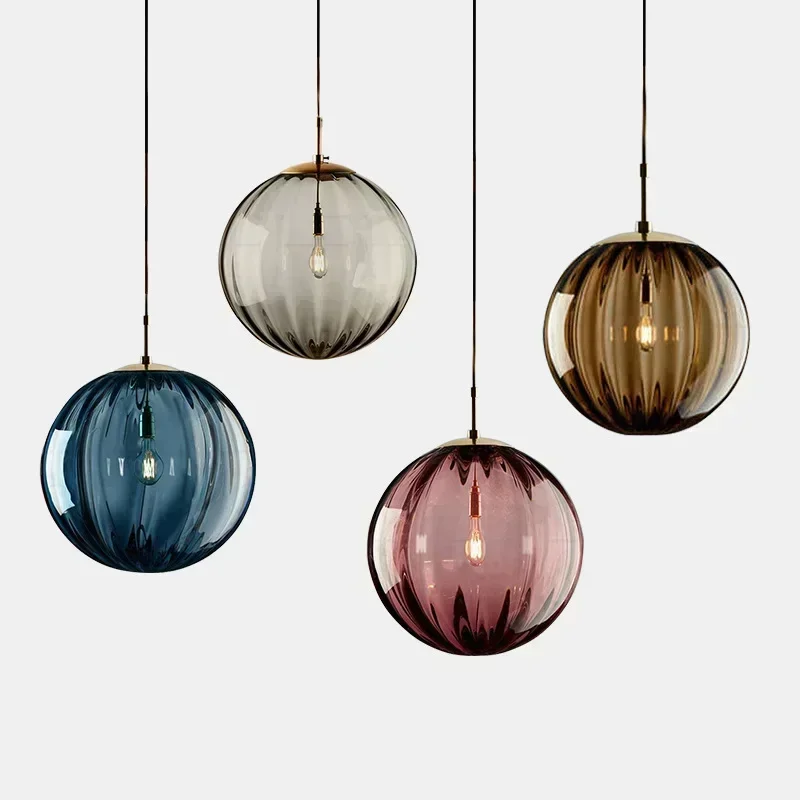AliExpress - Nordic Bunte Glas Ball Anhänger Licht Hanglamp Für Schlafzimmer Esszimmer Bar Decor Loft Leuchte Suspension Küche Leuchten