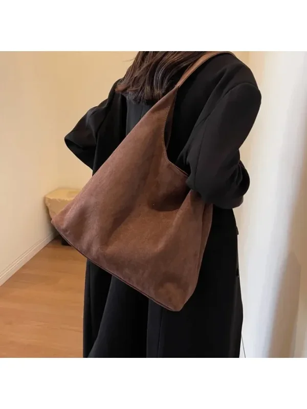 AliExpress - Herbst und Winter Vintage frauen Tasche Große Kapazität Wildleder Schulter Tasche Einfarbig Einfache Casual Pendler Tasche Retro 