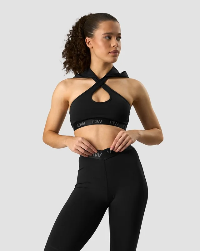 ICANIWILL - Ultimate Training Hoodie Sports Bra Black - Sports-BH - Damer - Træningstøj fra ICIW