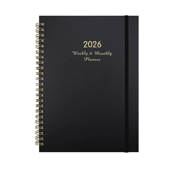 2026 Kalender 12-måneders planlegger, personlig organisator med månedlige mål, gjøremålslister, vane-tracker