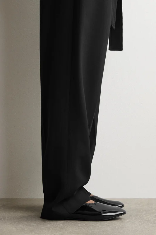 COS Women's Minimal Patent Leather Ballet Flats in Black