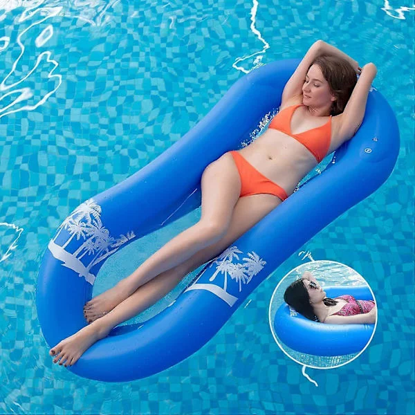 Oppustelig Pool Hængekøje, Flydende Madras, Vandpool Bøje Lænestol Pool Bøje, Kæmpe Aqua Oppustelig Netflåde, Flydende Seng Vandmadras Sofa