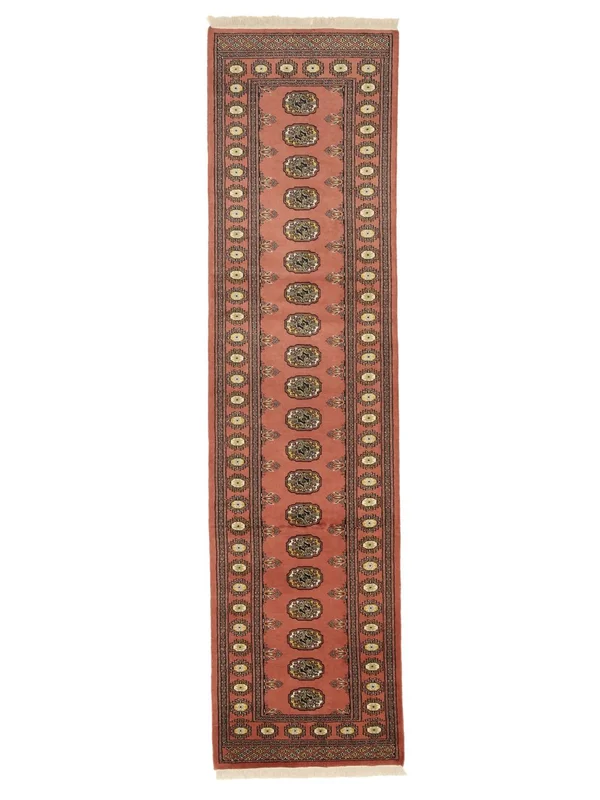 Orientalischer Pakistan Buchara 2Ply Teppich 80X306 Läufer Braun/Dunkelrot Wolle