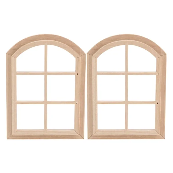 1/12 skala dockhus trä fönster miniatyr docka möbler fönster bågformade dockhus fönster
