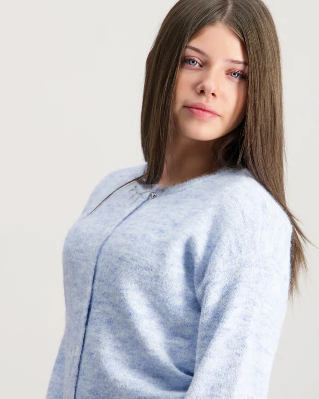VERO MODA VMHOPE LS O-NECK BUTTON CARDIGAN Blau Pullover Mädchen - Kids Brand Store