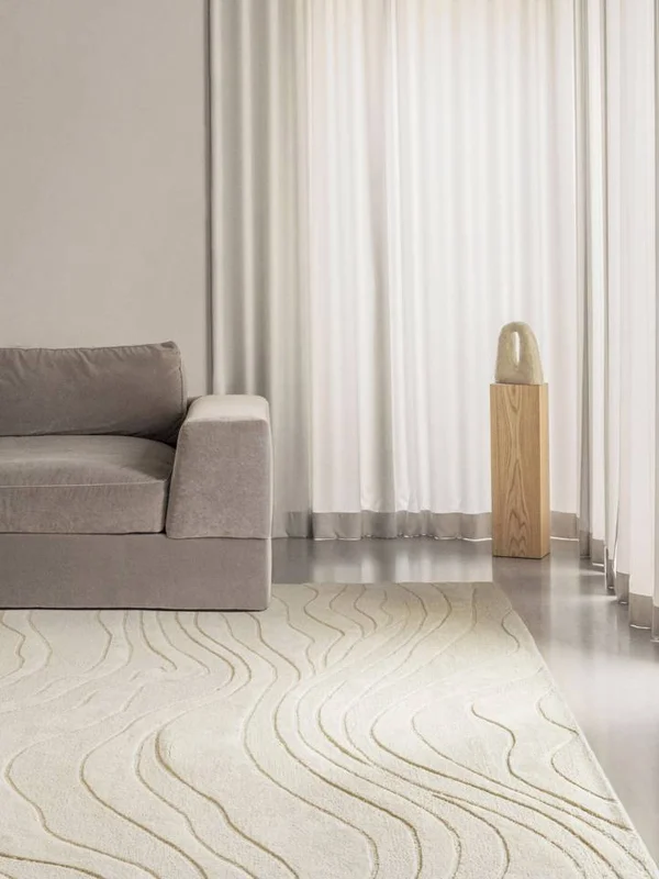Wool Rug Marble White Small Oeko-Tex