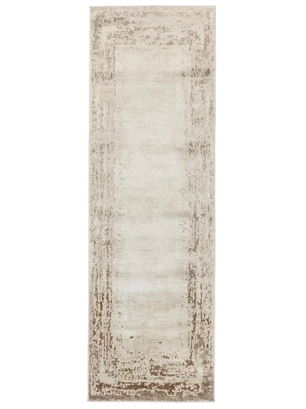 Olivier 80X250 Small Light Beige/Gold Abstract Runner Rug