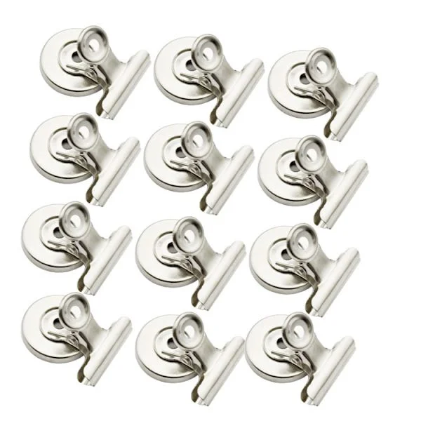 Magnet Clip for Refrigerator Magnet Board - Pack of 12 Powerful Metals