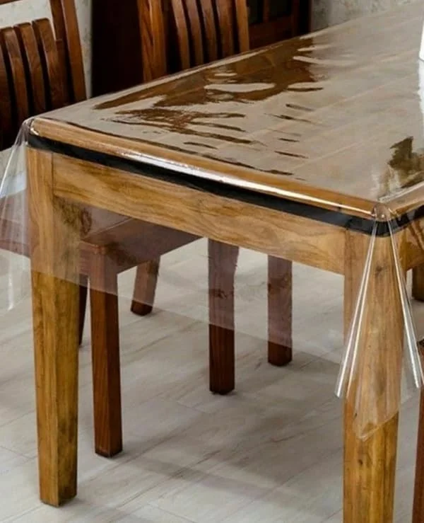 PVC Vinyl Tablecloth Protector in 40 cm Width – (Transparent 0.25 mm, 80 cm Length)