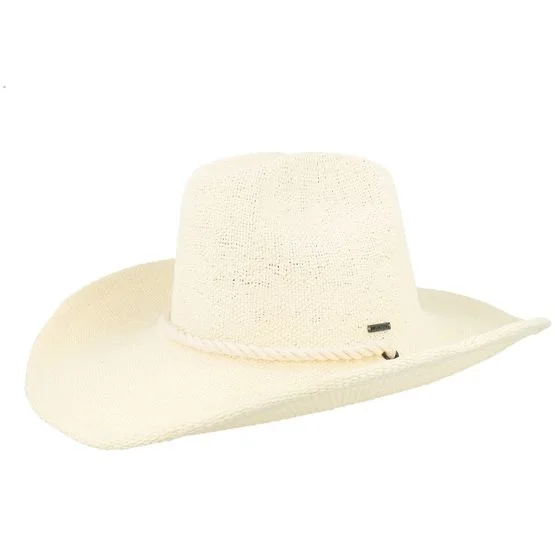 Brixton - Weiss western Hut - Austin Cowboy Hat Bone Straw Hat @ Hatstore, Farbe: Weiss, Größe: XS 54cm, Material: Stroh