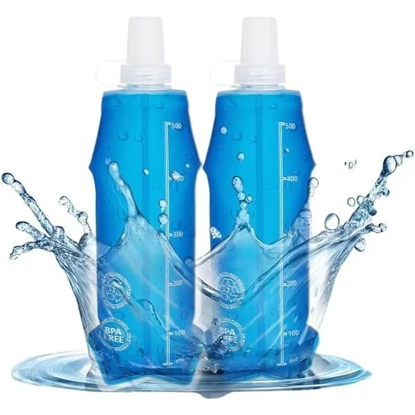 2-pack, MJUK FLASKA 500 ML, mjuk vattenflaska för vätskeryggsäck