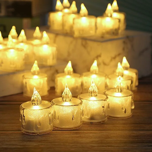 8-pack Flamlösa Batteridrivna Värmeljus, Kristall LED Värmeljus, Alla hjärtans dag Bröllop Diwali Juldekorationer 5
