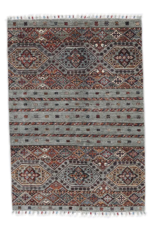 Hand Knotted Shabargan Rug 85X123 Dark Grey/Black