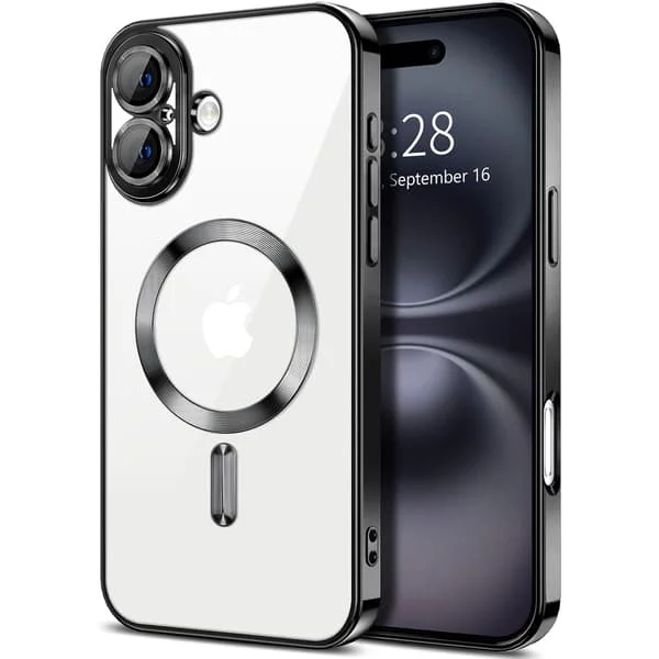 iPhone 17 Skal - Metalliskt Skal med Magnetisk Kompatibilitet, Slimmad Design - Svart