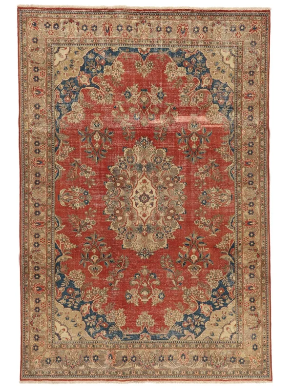 Colored Vintage Teppe Moderne Brun/Mørk Rød (Ull, )
