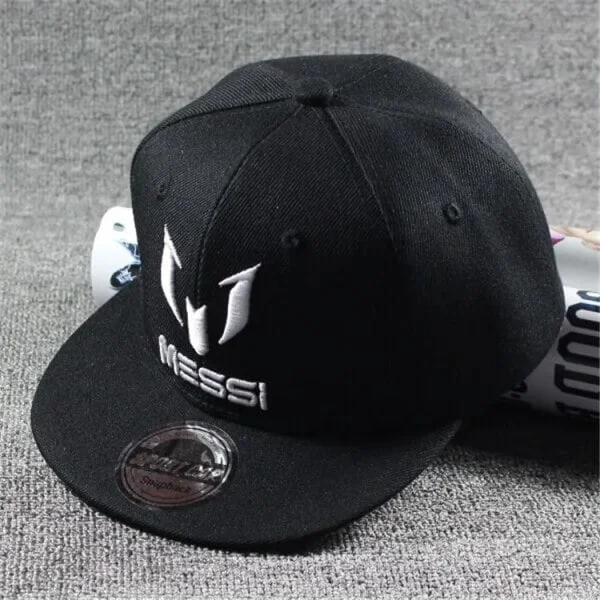 Ny Fashion Kids Cap Hat Boys Girls Kids Messi Snapback Hats Hip Hop Caps Gorr svart Messi