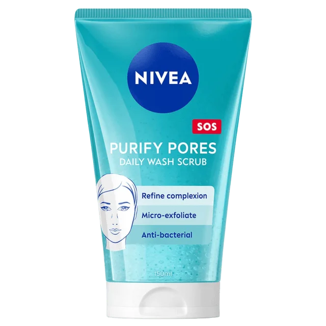 NIVEA Ansiktsskrubb Purify Pores Daily Wash Scrub 150 ml Ansiktsmask & peeling Dam ONESIZE
