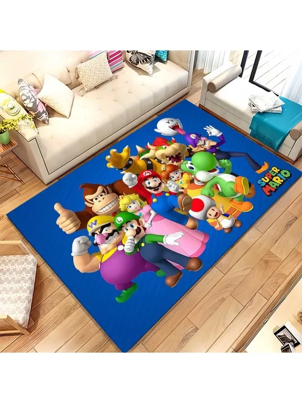 AliExpress - Retro M-Mario Bros Spiel Cartoon Wohnzimmer Rutschfester Teppich Weicher Teppich für Schlafzimmer Kinderzimmer Sofa, Heim-Deko Fußmatte 
