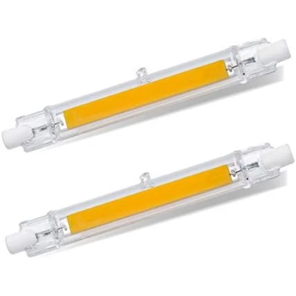 R7S LED-lampa 118mm Kallvit 6500K, 850lm, R7S 8W COB LED Halogen Ekvivalent R7S J118 100W 120W, 360 Grader, Ej Dimbar, 2-pack