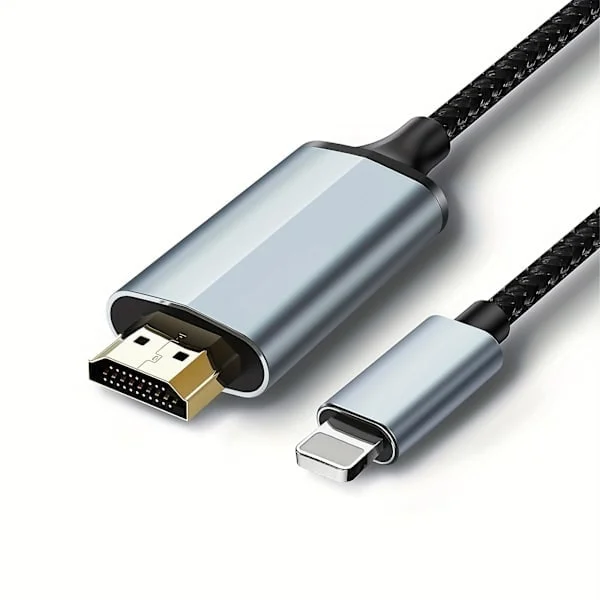 Lightning til HDMI-kabeladapter, kompatibel med iPhone til TV HDMI-omformer, 1080P HD-skjerm kompatibel med iPhone 14 13 12 11