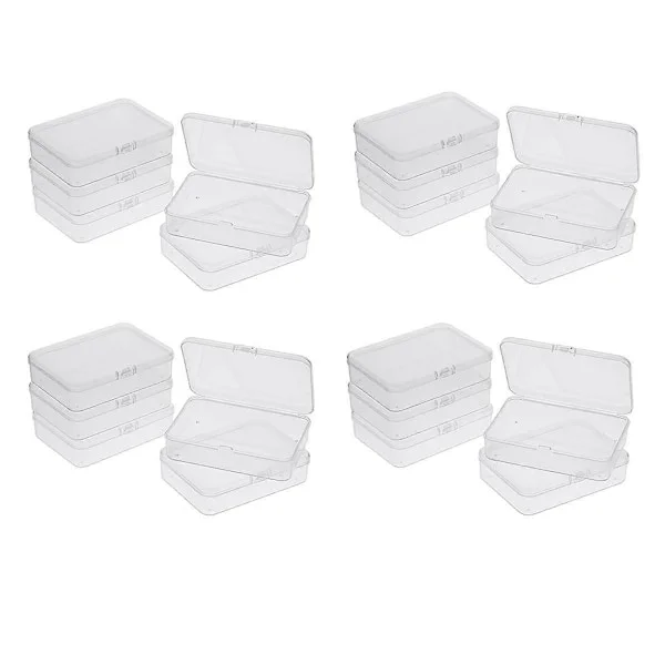 20 stk. Mini Oppbevaringsbokser i Plast med Lokk for Innsamling av Små Gjenstander, Perler, Smykker, Kort