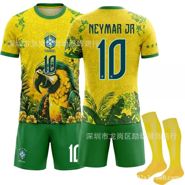 2627 Brasilian papukaija erikoispainos jalkapallopaita maajoukkueen pelipaita numero 10 Neymar 7 Vinicius pelipaita