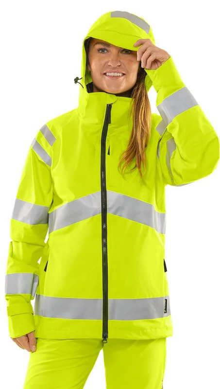 Arbetskläder Fristads Dam Varsel Green skaljacka stretch 4681 GLPS klass 3, dam, Varsel Gul