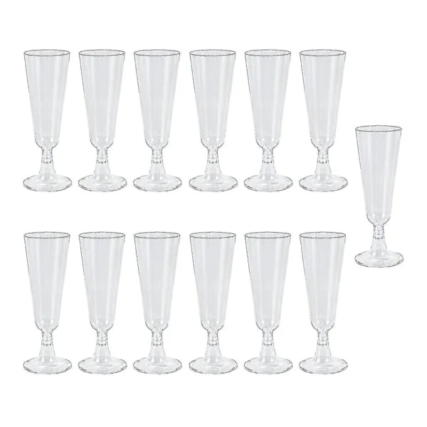60-pakning 150ml Plast Vinglass for Champagne & Rødvin, Perfekt for Selskaper