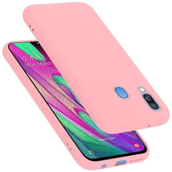 Skyddande stötsäker skal för Samsung Galaxy A40 i LIQUID PINK